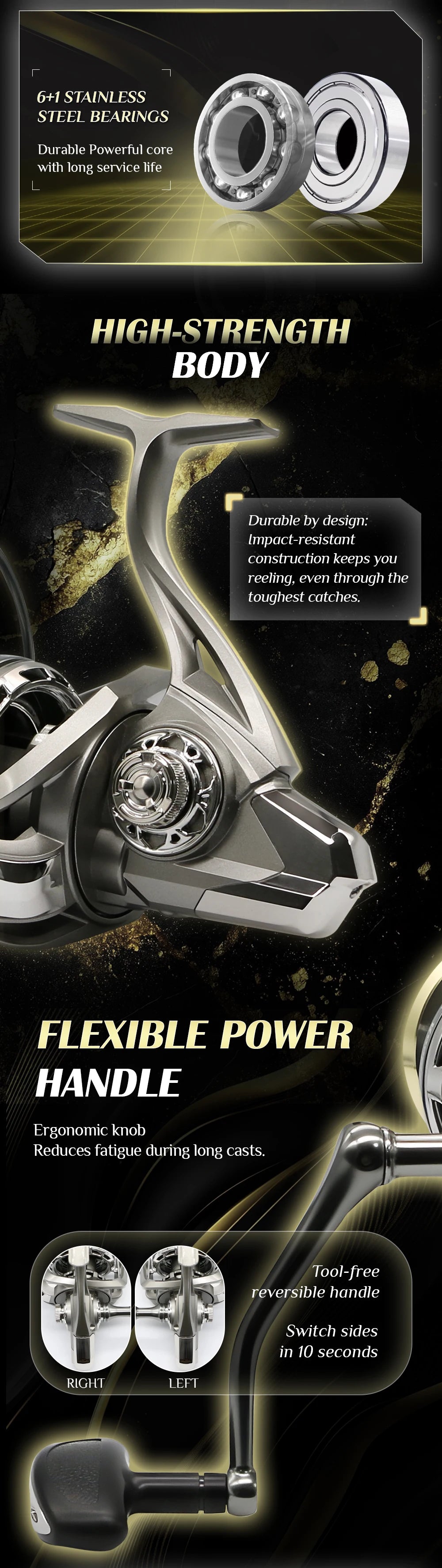 Stainless Steel Spinning Fishing Reel – 25KG Drag for Saltwater and Freshwater