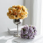 Silk Peony and Rose Bouquet – Artificial Floral Arrangement for Home Wedding