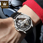 Automatic Mechanical Men's Watch – Hollow Leather Strap for Business Casual