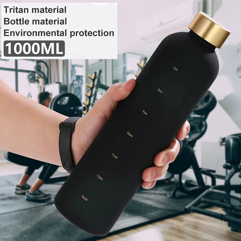 Motivational Frosted Water Bottle – 32oz Leakproof BPA Free for Fitness Gym