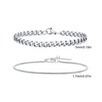 Stainless Steel Chain Bracelet – Men’s Trendy Cuban Link Wristband for Jewelry