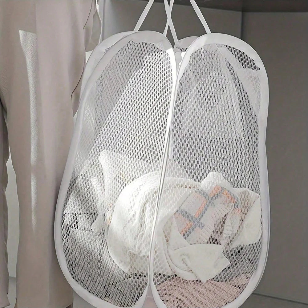 Collapsible Mesh Laundry Basket – Portable Hamper for Clothes and Toys