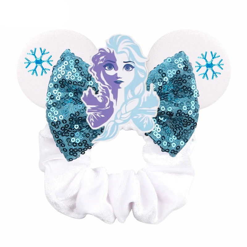 Velvet Sequin Mouse Ear Scrunchies – Elastic Hair Accessories for Kids Party