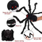 Giant Plush Spider Decoration – 30-200cm Horror Prop for Halloween Party