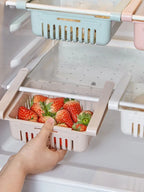 Retractable Refrigerator Storage Basket – Adjustable Kitchen Drawer for Organization