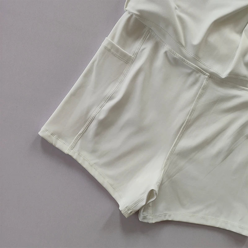 Athletic Yoga Skort – Quick-Dry Pocket Skirt for Tennis and Badminton