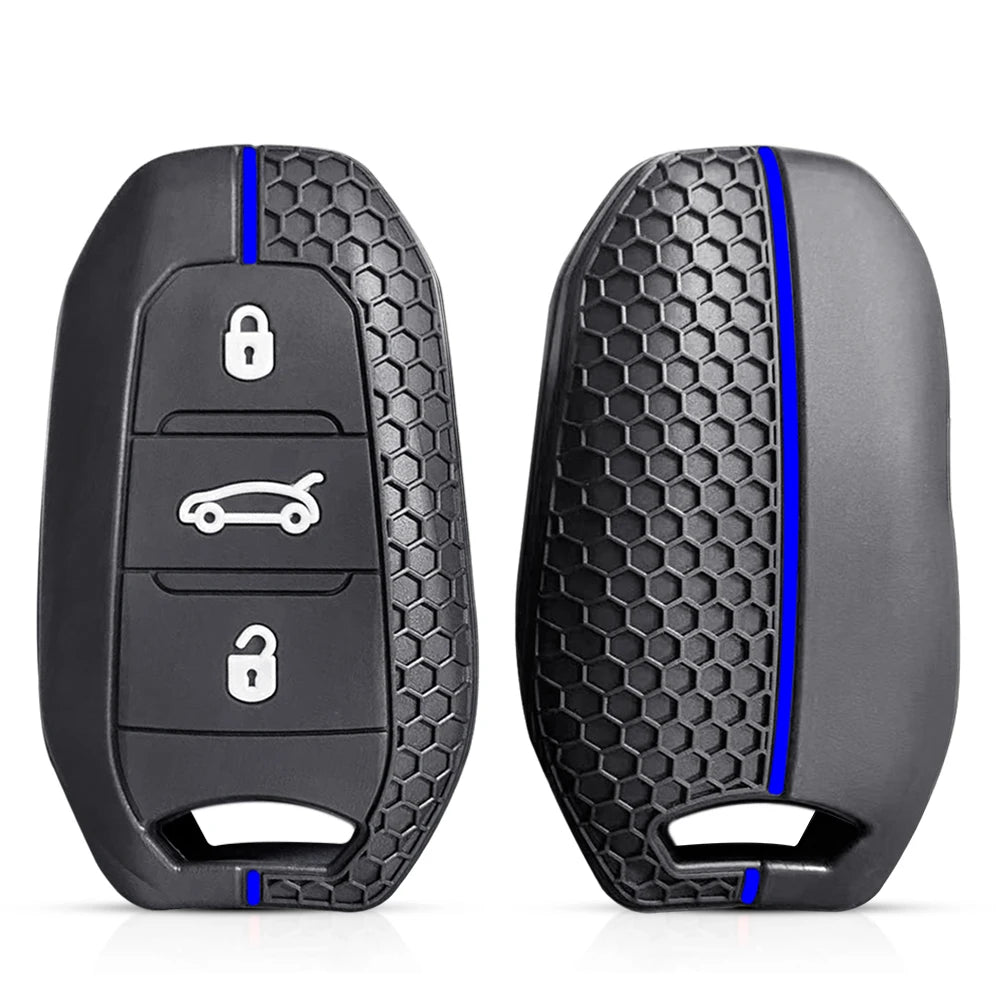 Silicone Car Key Fob Cover – Protective Remote Case for Peugeot and Citroen