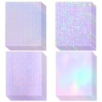 Holographic Vinyl Laminating Sheets – 2.9x4.1 Inch Waterproof Sticker Paper for Crafts
