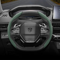 Suede Steering Wheel Cover – Anti-Slip Segmented Grip for Peugeot Vehicles