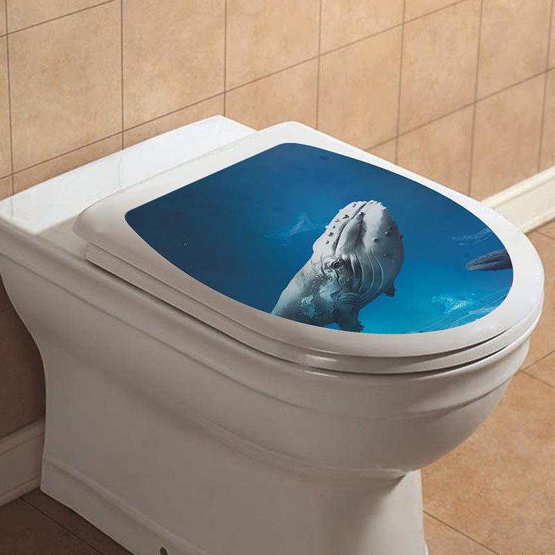Decorative Toilet Seat Decal – Underwater Sea Shell Art for Bathroom Decor