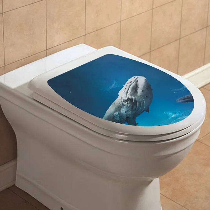 Decorative Toilet Seat Decal – Underwater Sea Shell Art for Bathroom Decor