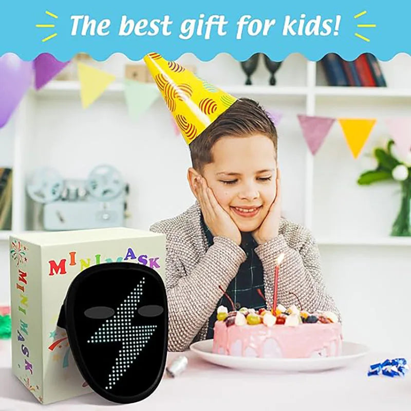 LED Gesture Sensing Mask – Luminous Kids Costume for Halloween Parties