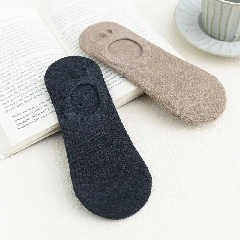 Silicone Invisible Boat Socks – Soft Cotton Women's Ankle Liners for Summer