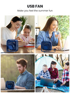 Portable Mini Desk Fan – 360 Degree Quiet USB Cooling for Home and Camping