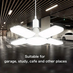 Foldable LED Fan Bulb – Adjustable 28W Ceiling Light for Garage and Warehouse