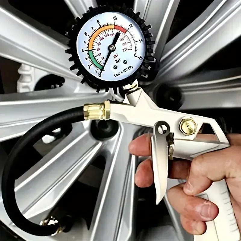Tire Pressure Gauge – Air Inflator Gun for Car and Motorcycle Maintenance