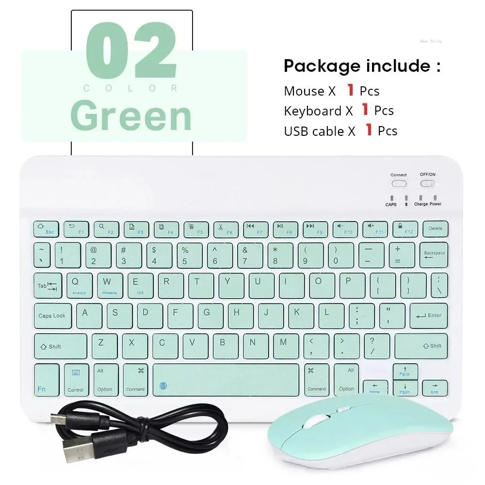 Wireless Bluetooth Keyboard and Mouse Set for iPad and Android Tablets