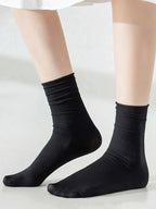 Women Mid Length Cotton Socks – Soft Breathable Casual Daily Wear