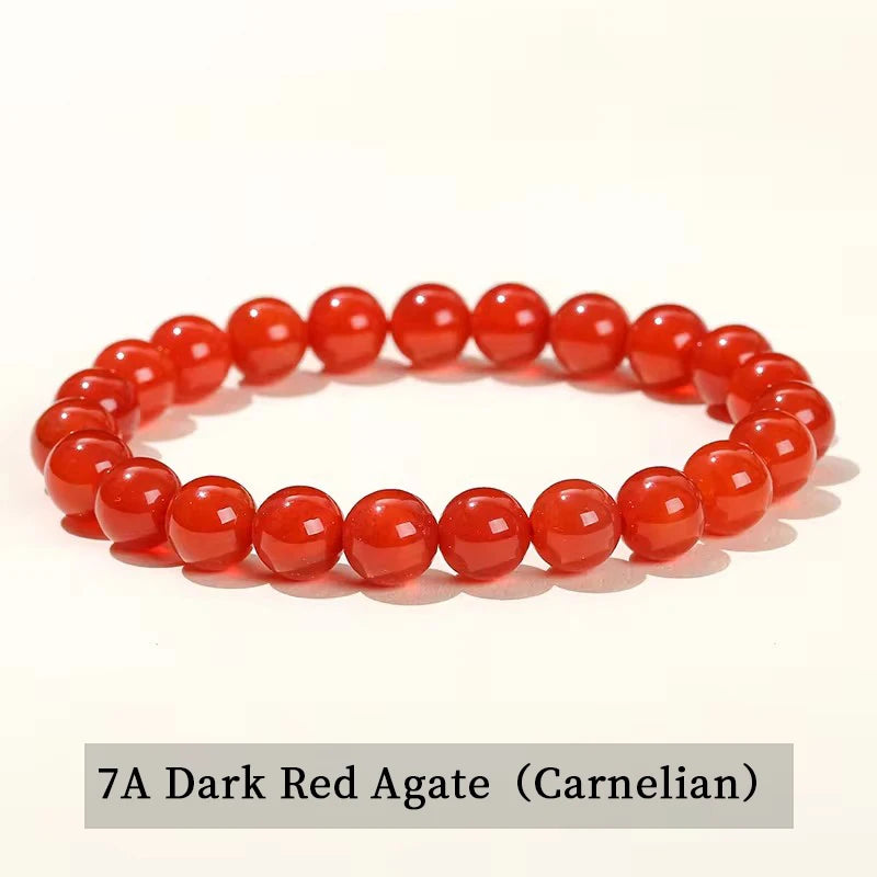 Natural Stone Bead Bracelet – Healing Crystal Gemstone Jewelry for Men and Women