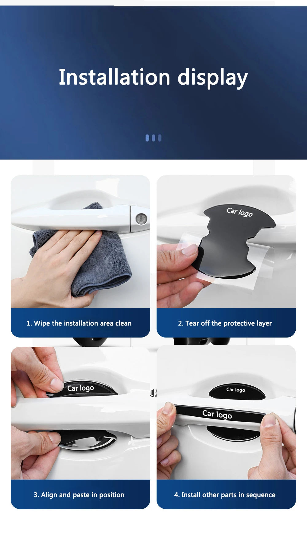 TPU Car Door Handle Protectors – Anti-Scratch Trim for Volkswagen Vehicles