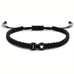 Initial Heart Braided Bracelet – Adjustable A-Z Friendship Jewelry for Gifts
