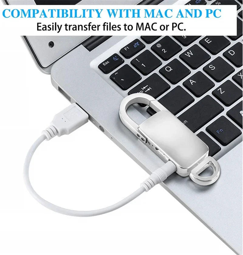 Mini Keychain Voice Recorder – Portable Digital Dictaphone for Meetings and Lectures