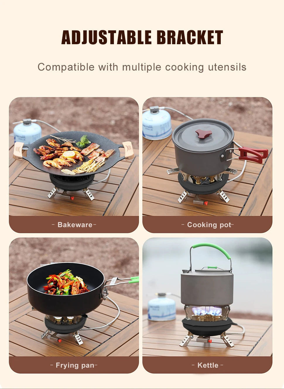 Portable High-Power Camping Gas Stove – Windproof Burner for Outdoor Cooking