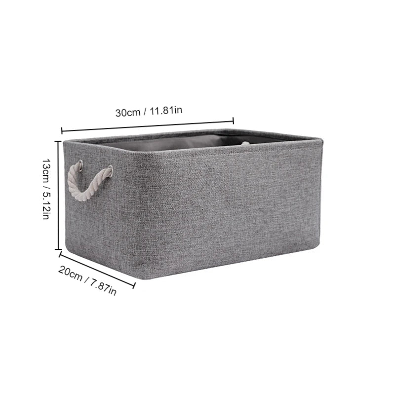 Linen Folding Storage Basket – Fabric Organizer for Wardrobe and Laundry