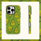 Grinch Face Phone Case – Double-Layer Protective Cover for Christmas