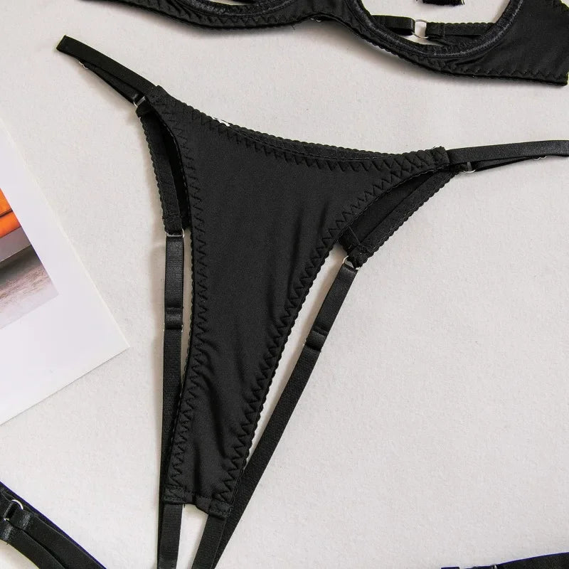 Tassel Lingerie Set – Cut Out Two Piece Set for Sexy Women's Underwear