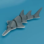 3D Printed Flexible Shark Figurine – Articulated Animal Ornament for Decor