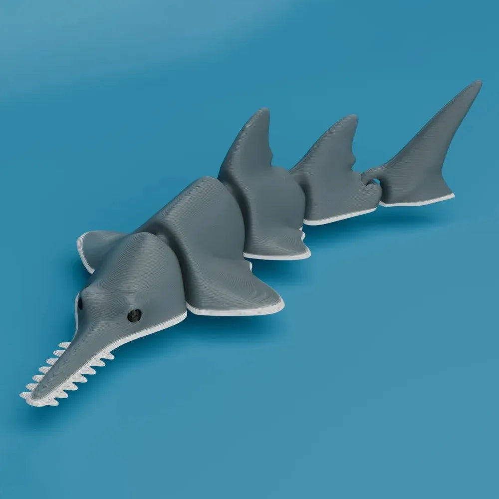 3D Printed Flexible Shark Figurine – Articulated Animal Ornament for Decor