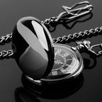 Vintage Roman Numeral Pocket Watch – 37cm Steel Fob Chain for Men and Women