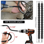 Flexible Drill Bit Extension Set – 105° Right Angle Adapter for Power Tools