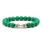 Volcanic Stone Dumbbell Bracelet – Matte Lava Bead Jewelry for Fitness Enthusiasts
