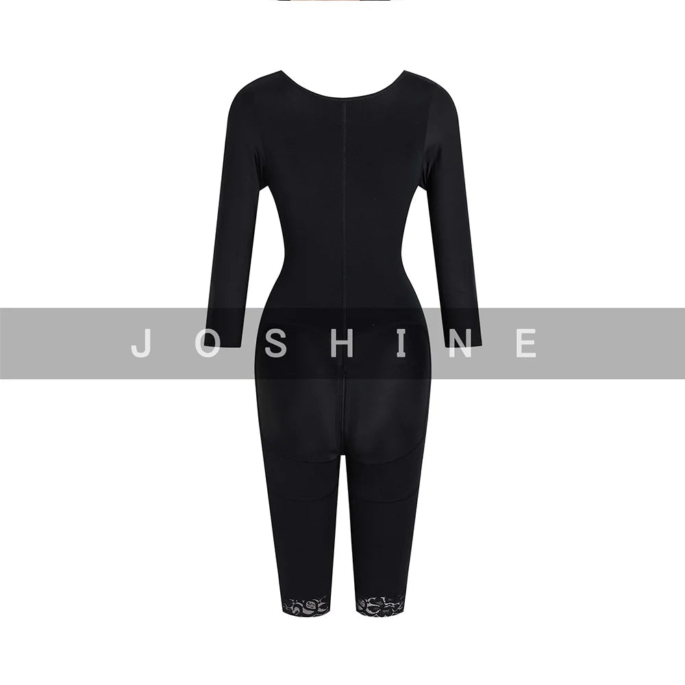 Colombian Lace Shapewear Jumpsuit – Slimming Long Sleeve Bodysuit for Women