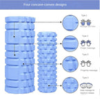 33cm Foam Yoga Massage Roller – Textured Grid Muscle Recovery for Gym Training