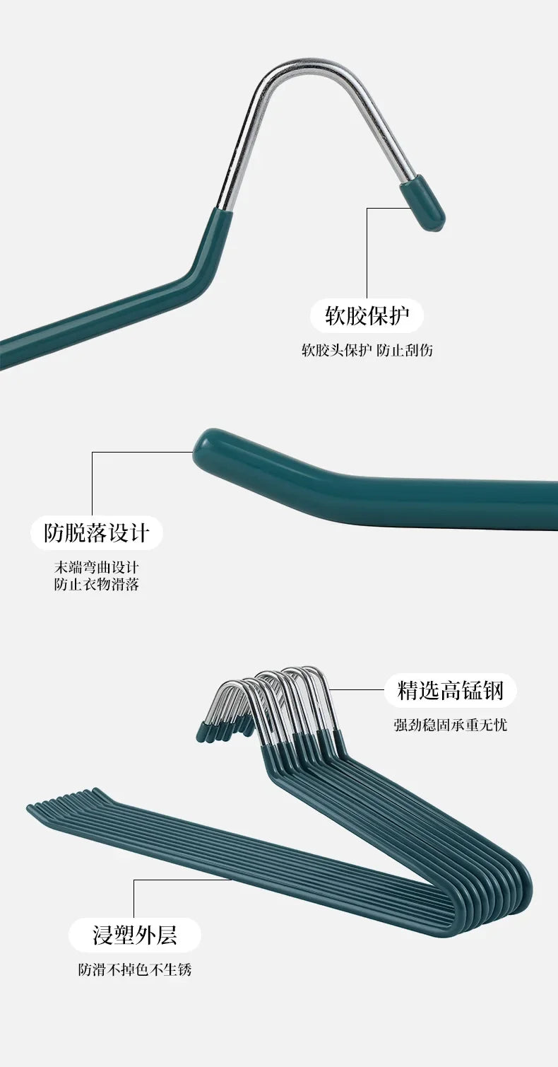 Non-Slip Metal Trouser Hangers – Open Ended Space Saving for Wardrobe Organization