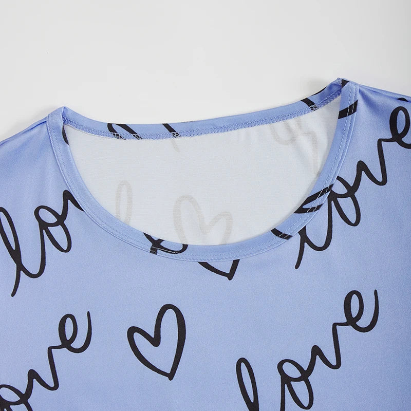 Women Cartoon Pajama Set – Short Sleeve Loungewear for Comfortable Sleep