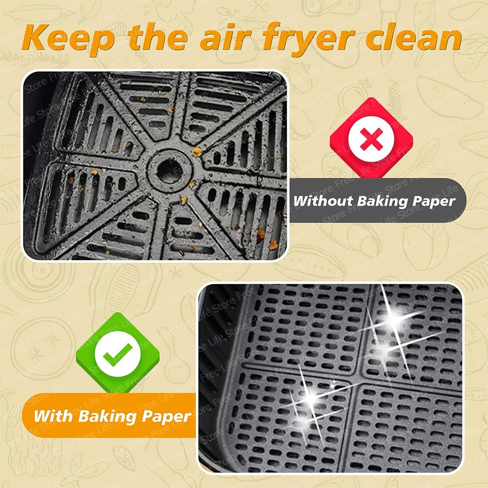 Parchment Paper Liners – Non-Stick Baking Sheets for Dual Basket Air Fryers