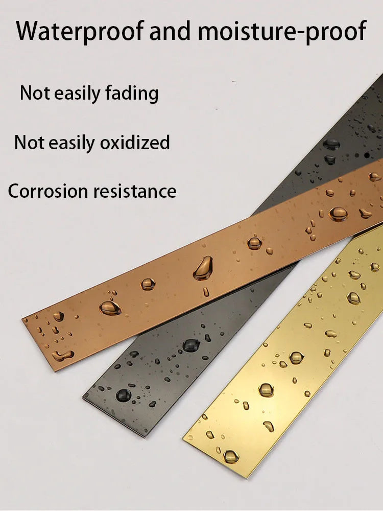 Stainless Steel Decorative Wall Strips – Titanium Mirror Finish for Home Decor