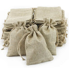 Burlap Drawstring Gift Bags – Jute Linen Sacks for Wedding Party Jewelry
