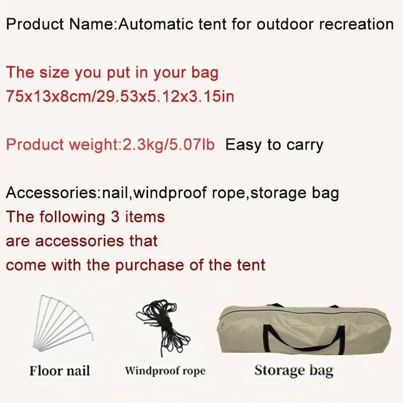 Automatic Camping Tent – Waterproof Double-Deck Shelter for Outdoor Travel