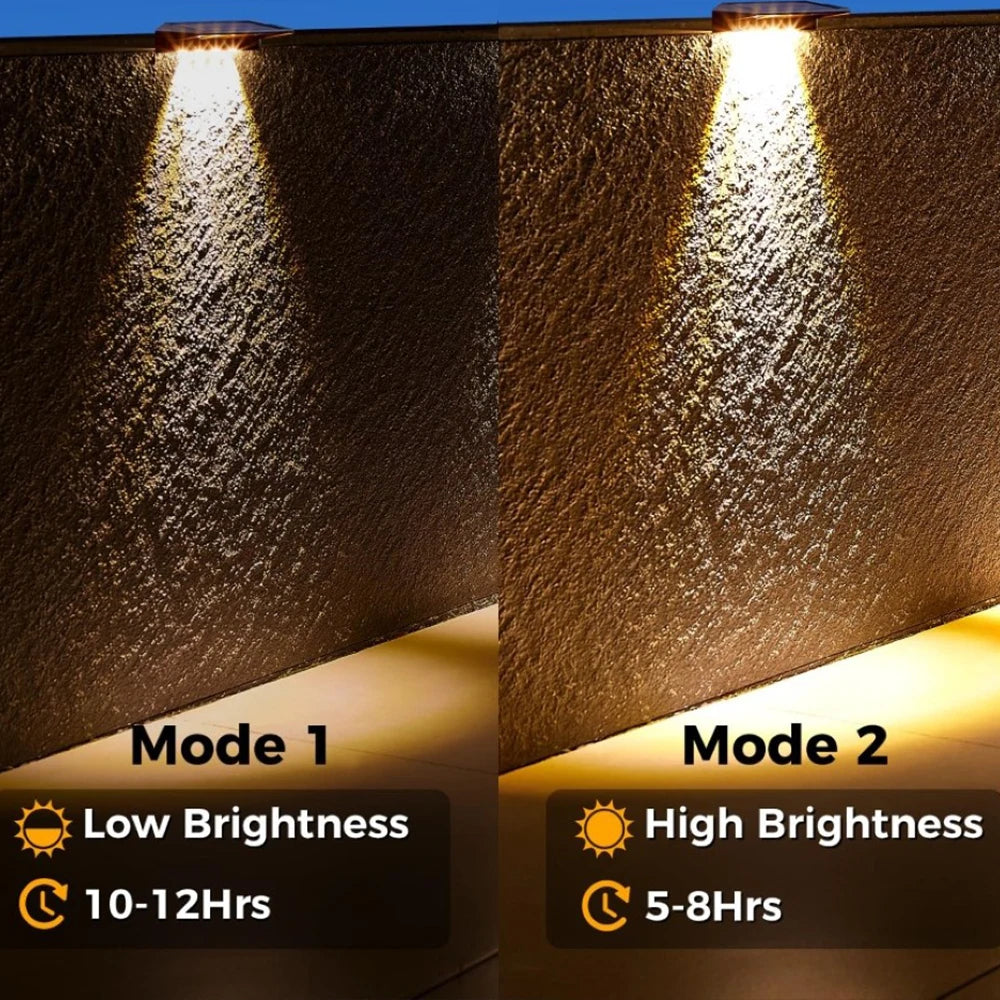 Solar LED Wall Lights – Waterproof Outdoor Lamps for Fence Deck Pathway