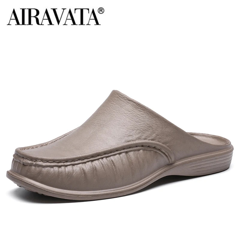 Men EVA Slip-On Flat Sandals – Lightweight Beach Shoes for Summer Casual Wear