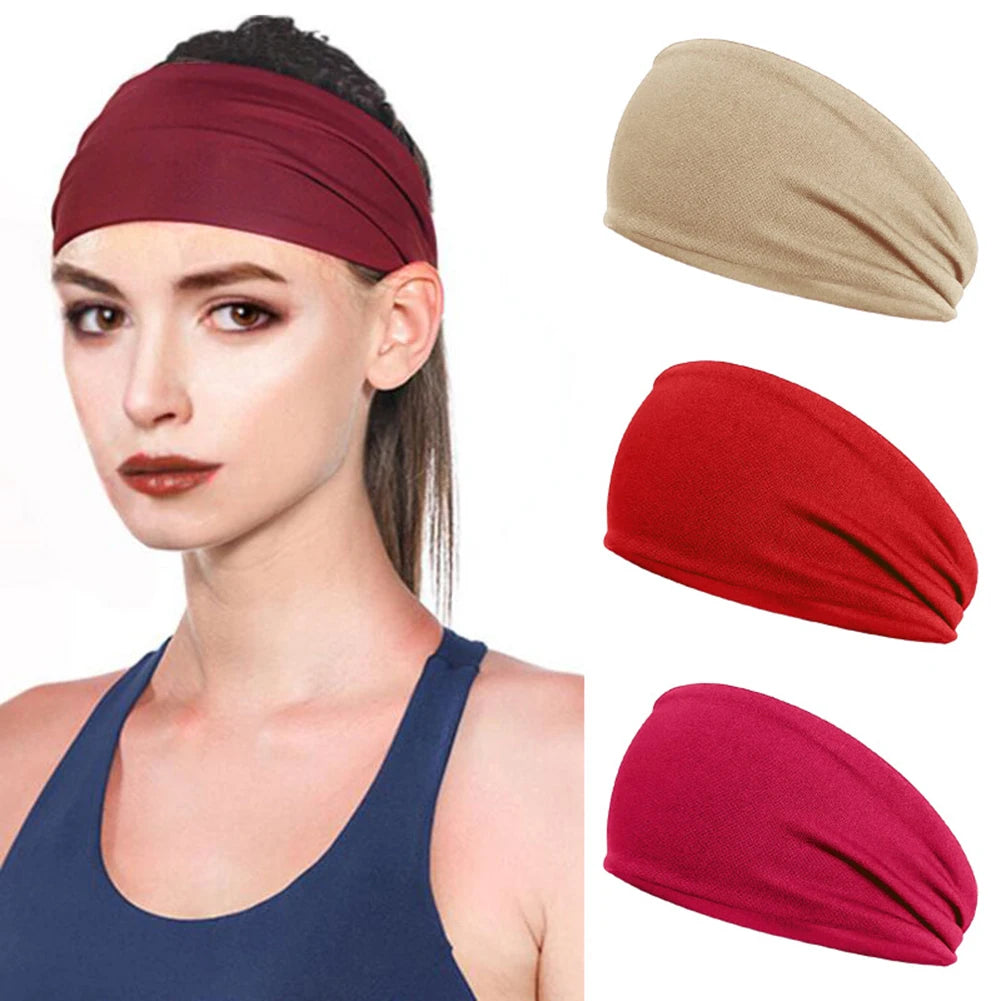 Quick-Dry Sports Sweatband – Elastic Fitness Headband for Running and Yoga