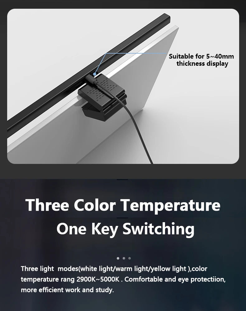 50cm Computer Monitor Light Bar – Stepless Dimming USB Lamp for Study Reading