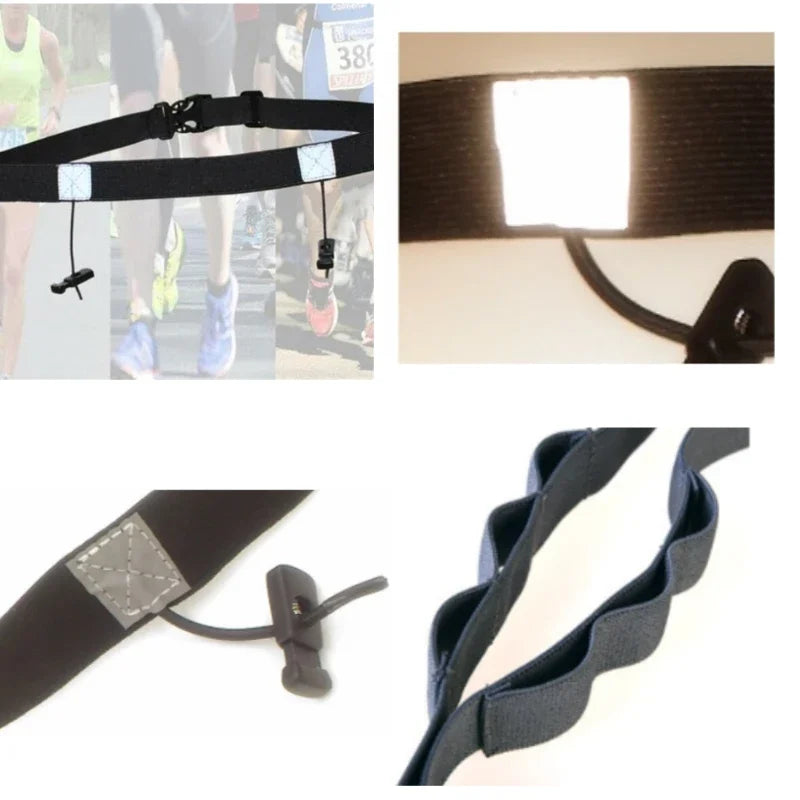 Running Bib Belt – Adjustable Race Number Holder for Triathlon Marathon