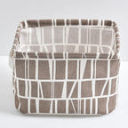 Foldable Cotton Linen Storage Basket – Small Desktop Organizer for Home