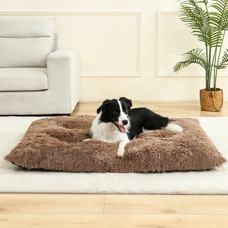 Plush Pet Bed – Soft Long Fur Cushion for Dog and Cat Sleeping